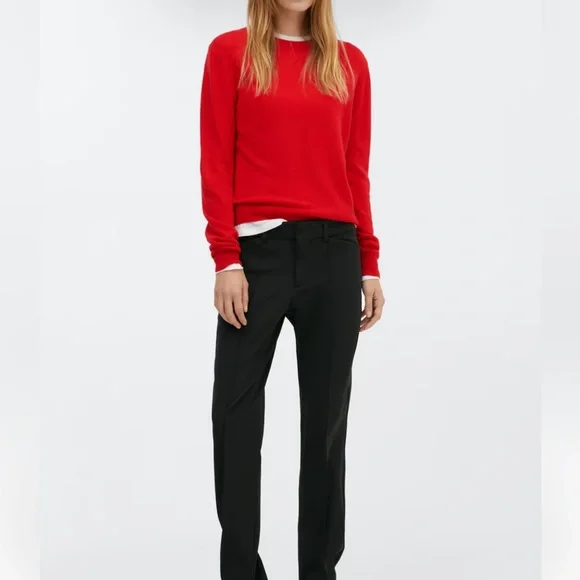 MANGO RED WOOL PERKINS-NECK SWEATER SIZE M - Picture 6 of 11